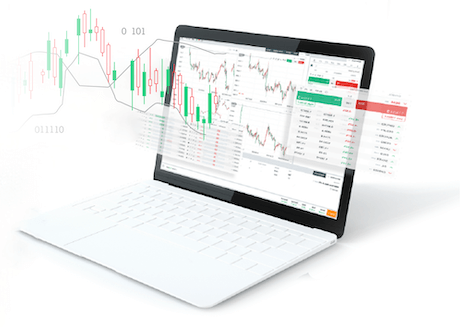 laptop displaying financial charts, suggesting market analysis or trading